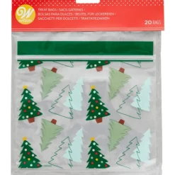 WILTON Sachet Bonbon Refermable Sapin de Noël 18,5 x 18,5 cm (x20) Clearance