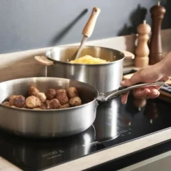 DE BUYER Sauteuse Droite Inox Amovible Ø 28 cm Alchimy Loqy Hot
