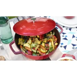 STAUB Sauteuse en Fonte Chistera 24 cm Rouge Cerise Online