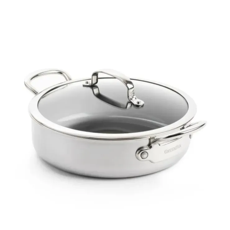 GREENPAN Sauteuse Inox Ø 26 cm avec Couvercle PREMIERE Hot