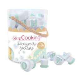 SCRAPCOOKING Seau 36 découpoirs éjecteurs lettres et chiffres Clearance