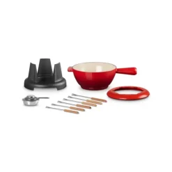 LE CREUSET Service à fondue manche fonte Cerise (rouge) Hot