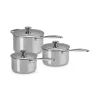 LE CREUSET Set 3 Casseroles Inox Signature avec Couvercle Discount