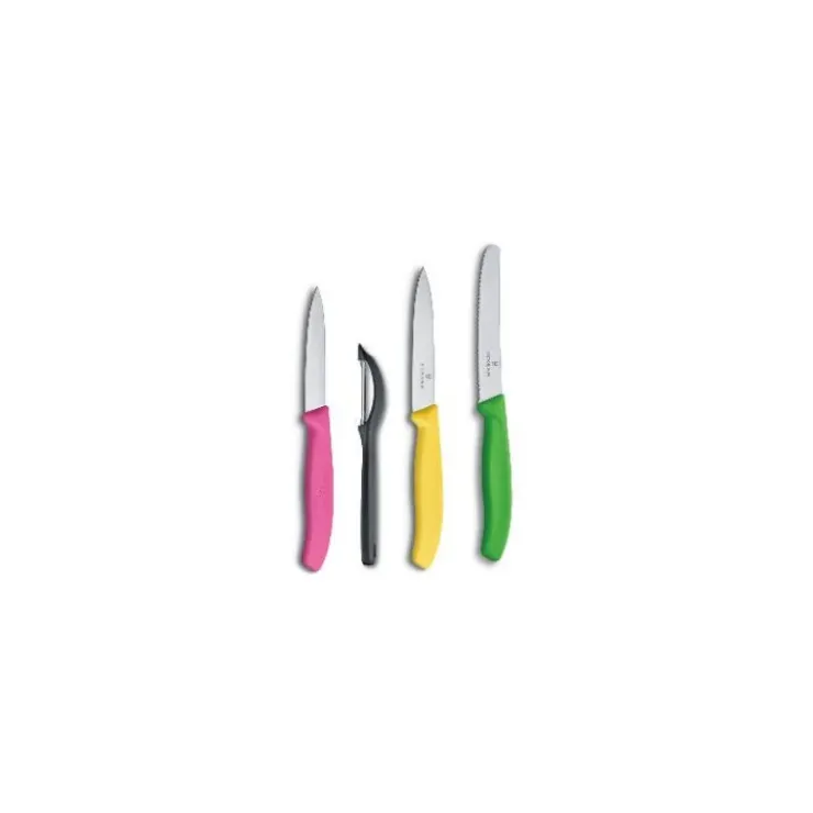 VICTORINOX Set 2 Couteaux d'Office, un Couteau à Tomate et un Epluche Légumes Swiss Classic Best