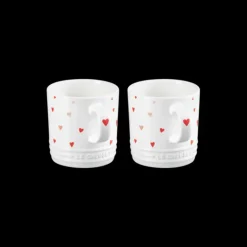 LE CREUSET Set 2 Mugs en Céramique Motifs Cœur 350 ml Sale