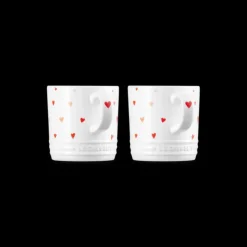 LE CREUSET Set 2 Mugs en Céramique Motifs Cœur 350 ml Sale