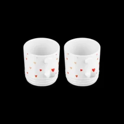LE CREUSET Set 2 Mugs en Céramique Motifs Cœur 350 ml Sale