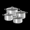LE CREUSET Set 4 Pièces Casseroles et Faitout Inox Signature New