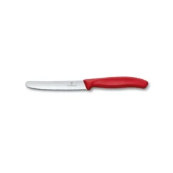 VICTORINOX Set Couteau d'Office, Couteau à Tomate et Epluche Légumes Rouge Swiss Classic Hot