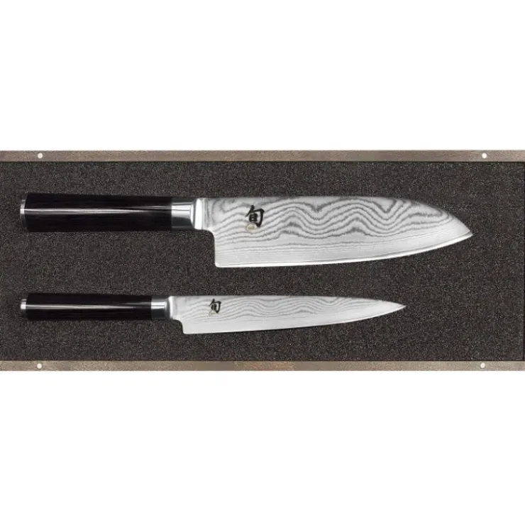 KAI Set Couteau Santoku et Couteau Universel Shun Classic Damas