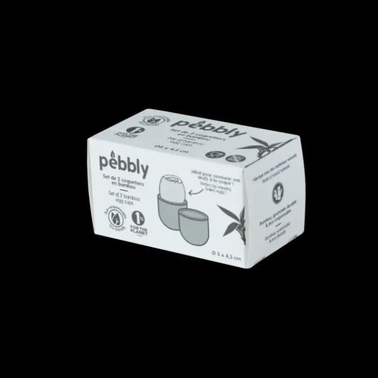 PEBBLY Set de 2 Coquetiers en Bambou Best