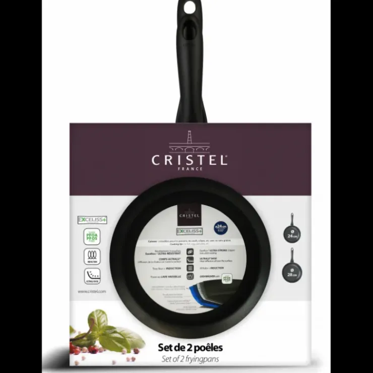 CRISTEL Set de 2 Poêles Aluminium Ø24 & 28 cm Cookway Ultralu Discount