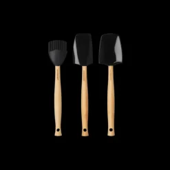 LE CREUSET Set de 3 Spatules Silicone Black Onyx New