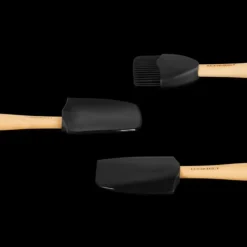 LE CREUSET Set de 3 Spatules Silicone Black Onyx New