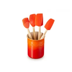 LE CREUSET Set Pot 1,1 L avec 4 Ustensiles Volcanique Création Discount