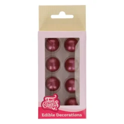 FUNCAKES Sphères en Chocolat Rouge (x8)