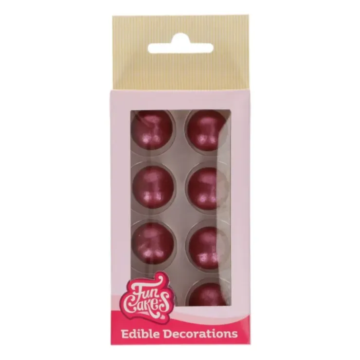 FUNCAKES Sphères en Chocolat Rouge (x8)