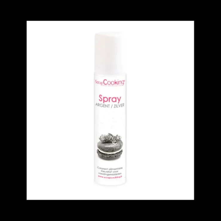 SCRAPCOOKING Spray Argent 75 ml Colorant Alimentaire Best