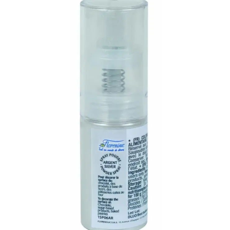 FLORENSUC Spray Poudre Argentée Alimentaire Scintillante 10g New