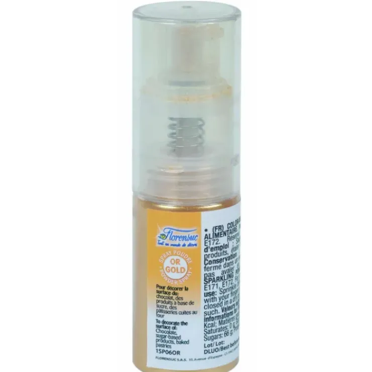 FLORENSUC Spray Poudre Dorée Alimentaire Scintillante 10g Hot