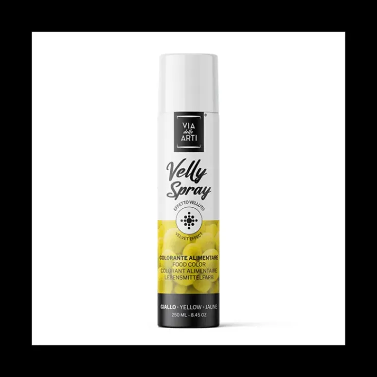 VELLY SPRAY Spray Velours Jaune 250 ml Colorant Alimentaire Pro Clearance