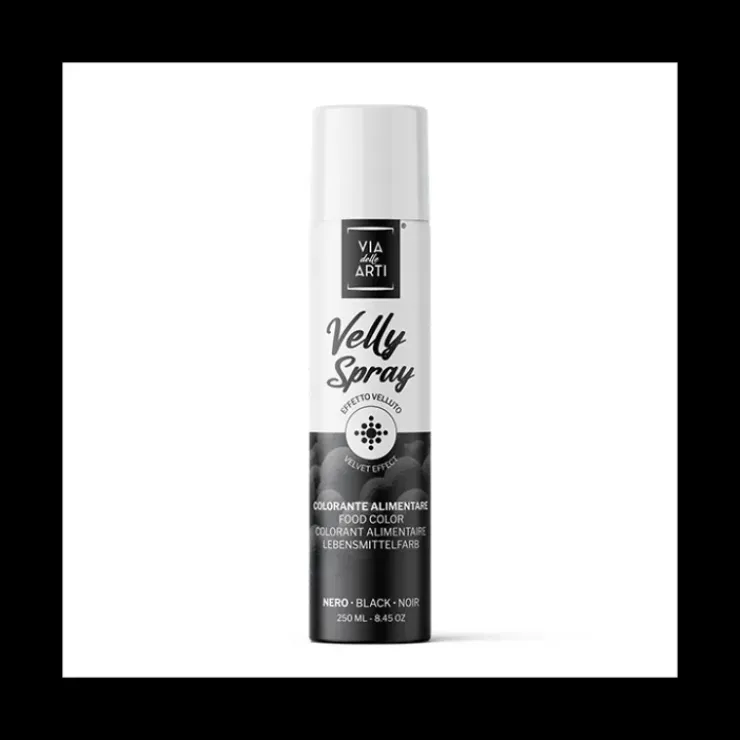 VELLY SPRAY Spray Velours Noir 250 ml Colorant Alimentaire Pro New