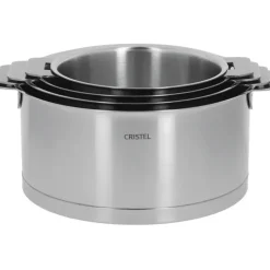 CRISTEL Série de 4 Casseroles + Poignée Zenith Amovible Inox Outlet