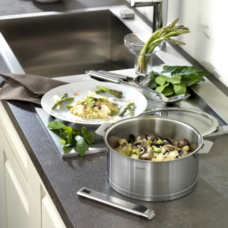 CRISTEL Série de 3 Casseroles Strate Amovible Inox Clearance