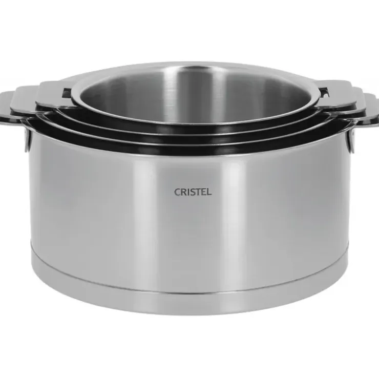 CRISTEL Série de 4 Casseroles Strate Amovible Inox Hot