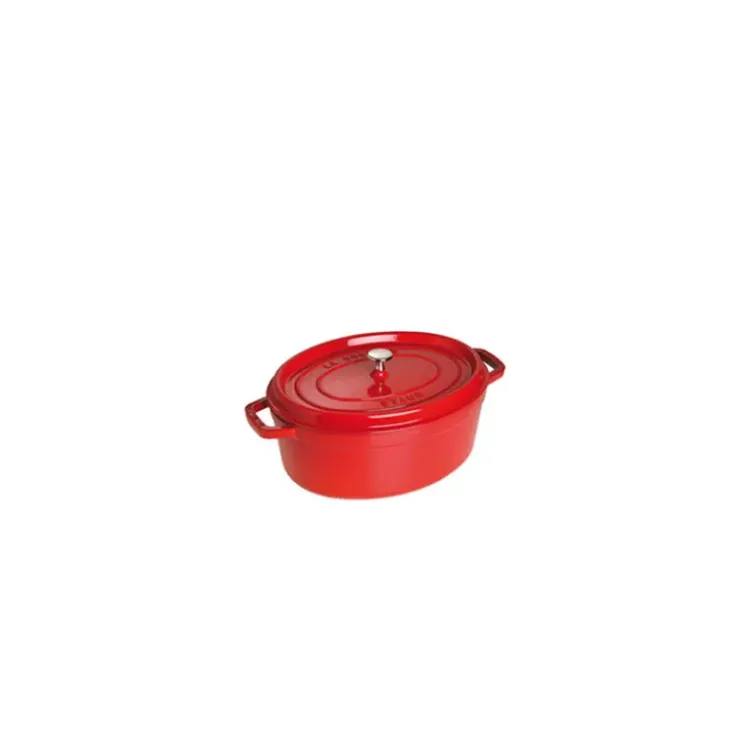 STAUB Cocotte Fonte Ovale 23 cm Rouge Cerise 2,35 L Discount