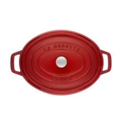 STAUB Cocotte Fonte Ovale 23 cm Rouge Cerise 2,35 L Discount