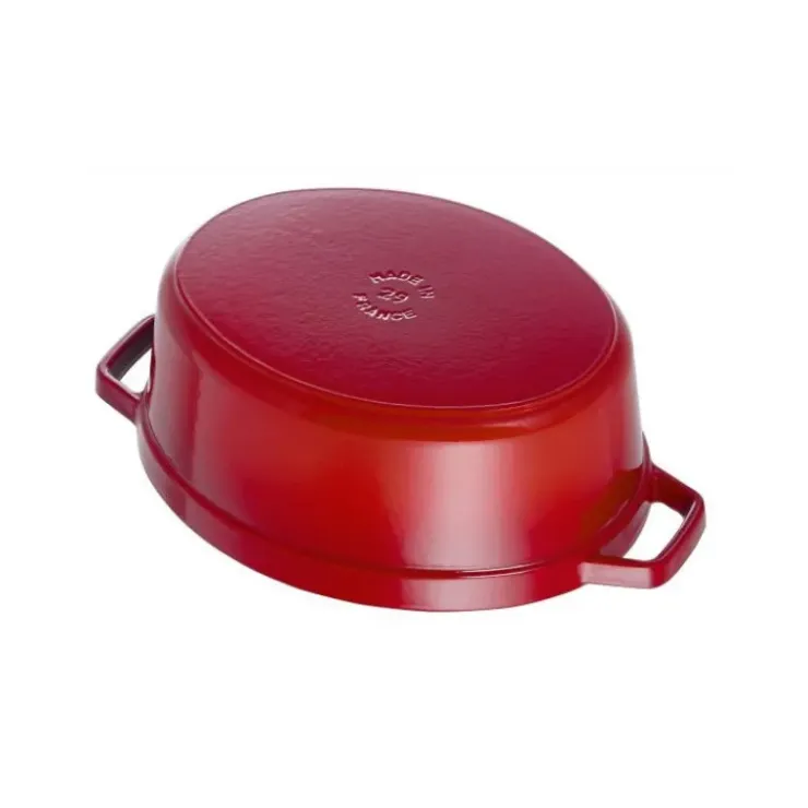 STAUB Cocotte Fonte Ovale 23 cm Rouge Cerise 2,35 L Discount