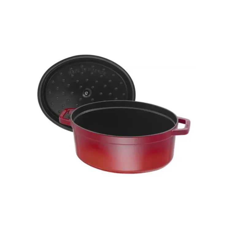 STAUB Cocotte Fonte Ovale 23 cm Rouge Cerise 2,35 L Discount