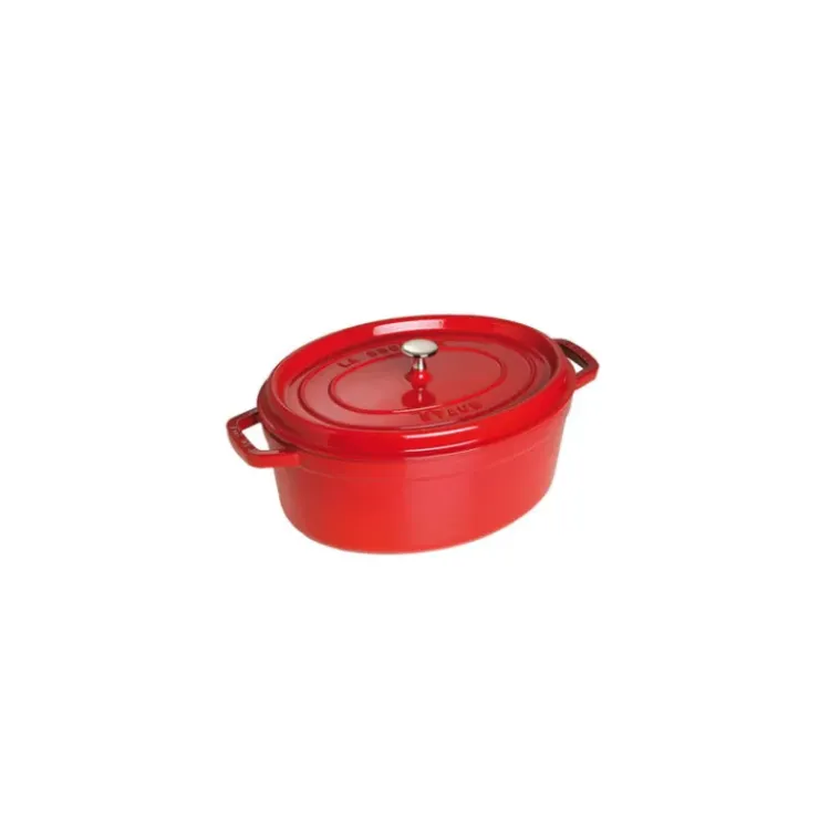 STAUB Cocotte Fonte Ovale 37 cm Rouge Cerise 8 L Outlet