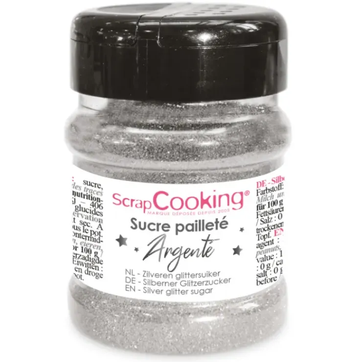 SCRAPCOOKING Sucre Pailleté Argenté 160 g Best