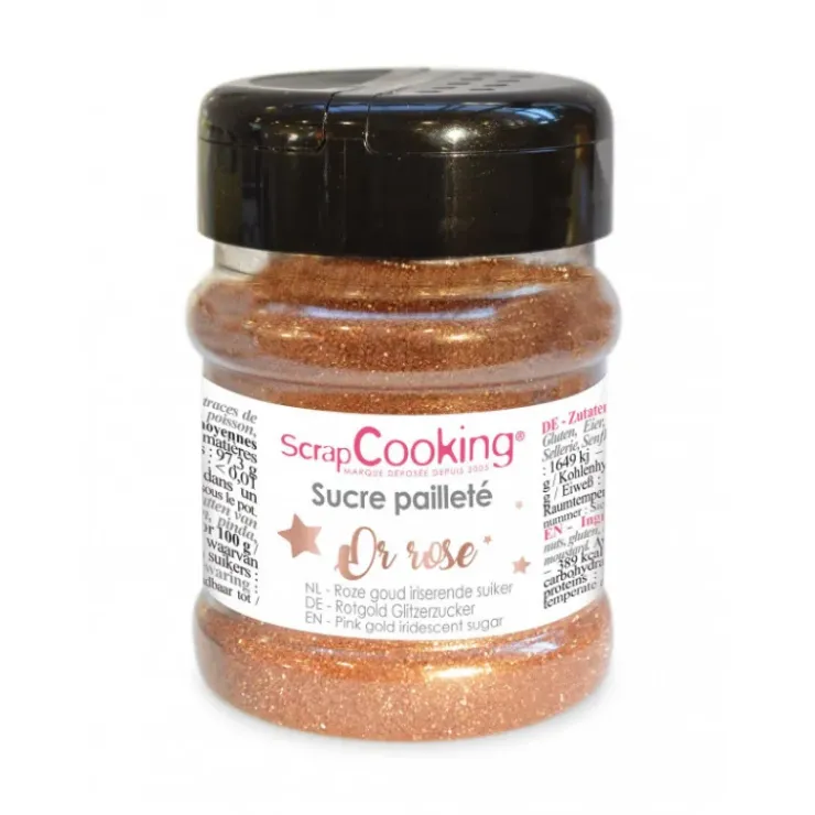 SCRAPCOOKING Sucre Pailleté Or Rose 160 g Sale