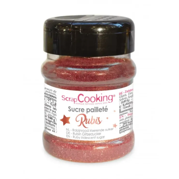 SCRAPCOOKING Sucre Pailleté Rubis 160 g Hot