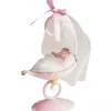 NORDIA Sujet bapteme Fille Berceau Rose 10 cm New