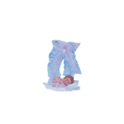 CUISINEADDICT Sujet bapteme Fille Lit Rose 14 cm New