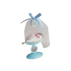 NORDIA Sujet bapteme Garçon Berceau Bleu 10 cm Sale