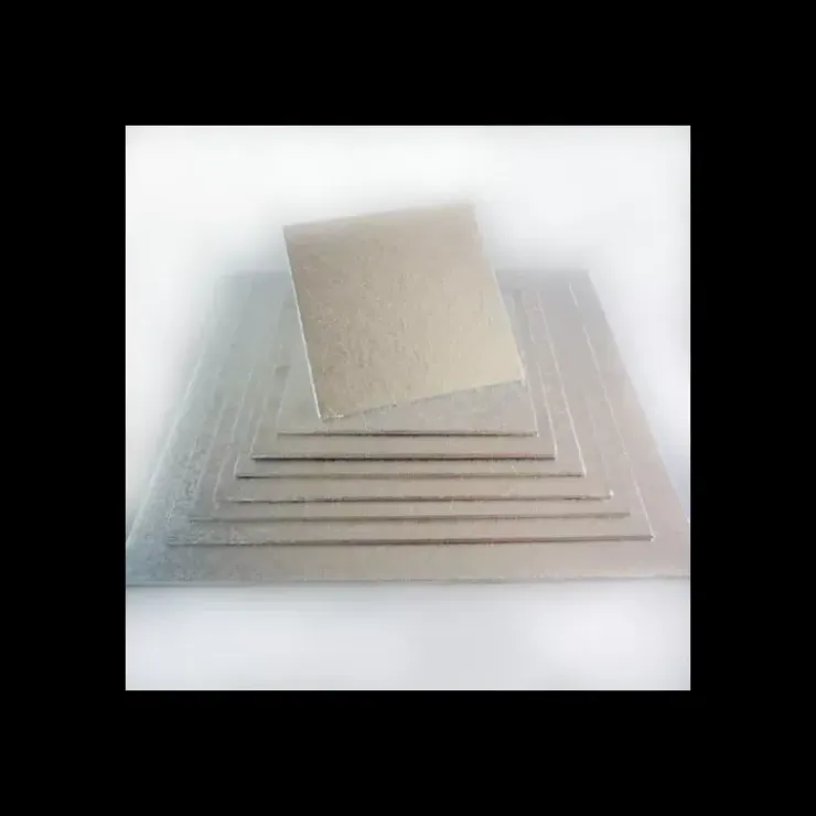 FUNCAKES Support Gâteau Carré 22,5 x 0,4 cm Argenté Hot