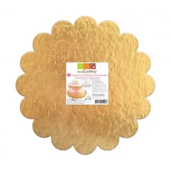 SCRAPCOOKING Support Gâteau Or et Noir Rond Cannelé Ø24cm x5 Best