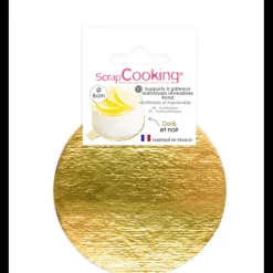 SCRAPCOOKING Supports Gâteau Or et Noir Rond 8 cm (x10) Discount