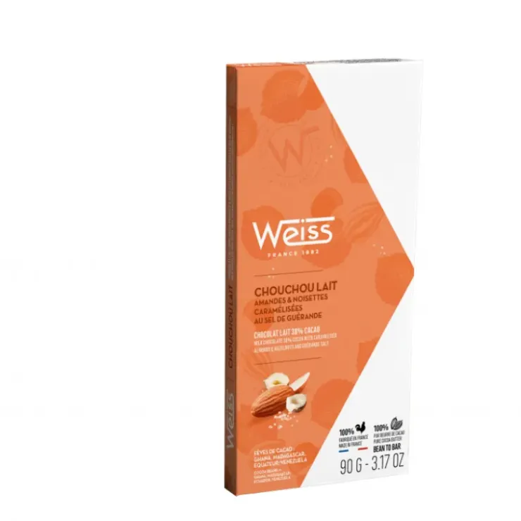 WEISS Tablette de Chocolat au Lait Chouchou 38% 90 g New