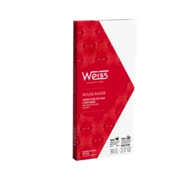 WEISS Tablette de Chocolat Blanc Rouge Baiser 29% 90 g Hot