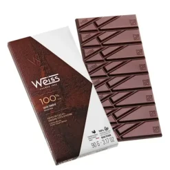WEISS Tablette de Chocolat Noir 100% Cacao 90 g Discount