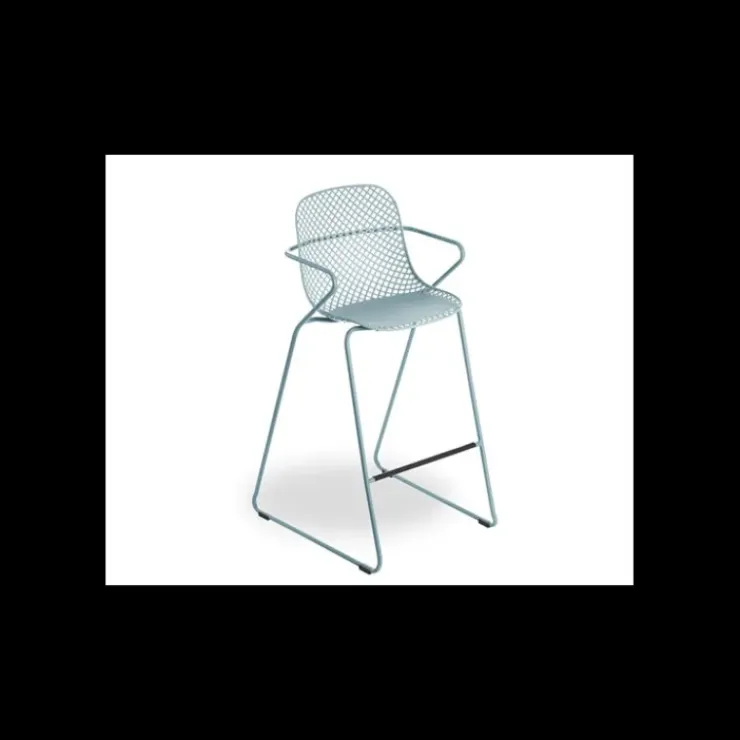 GROSFILLEX Tabouret en Acier avec Assise Résine Bleu Ether Ramatuelle 73’ New