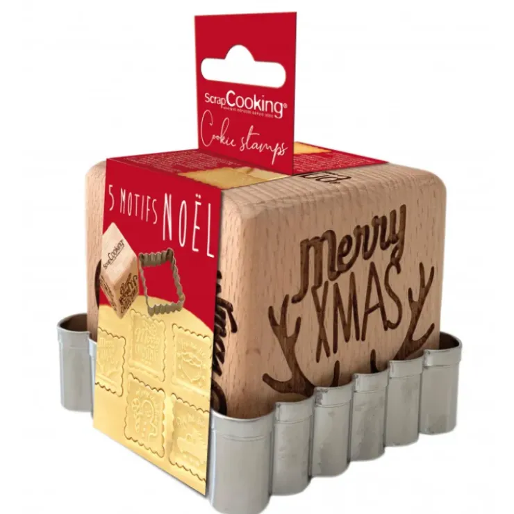 SCRAPCOOKING Tampon Biscuit Noël et Emporte-Pièce New