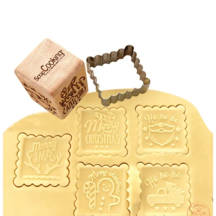 SCRAPCOOKING Tampon Biscuit Noël et Emporte-Pièce New