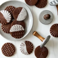 NORDIC WARE Tampons à Biscuits et Cookies Ronds Geo (x3) New